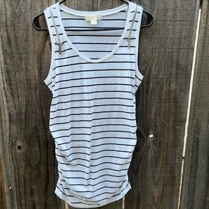 Micheal Kors ruched zipper tank